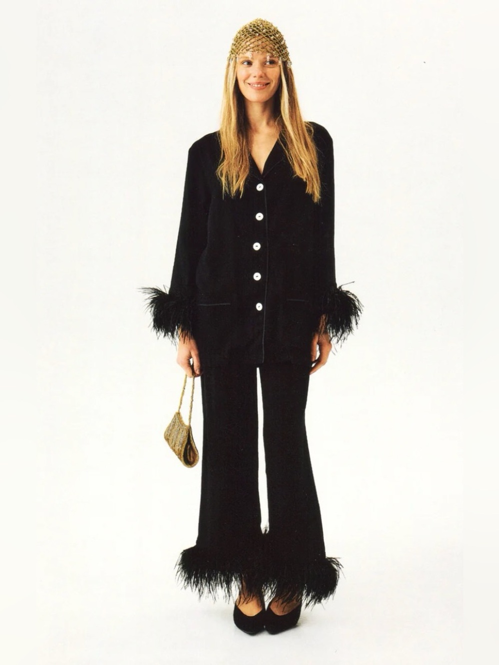 Party pajamas set with detachable feathers